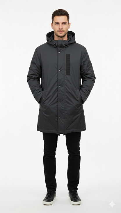 Slate Gray Mid-Length Parka