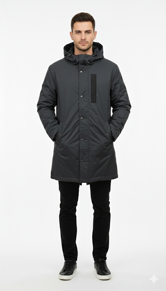Slate Gray Mid-Length Parka
