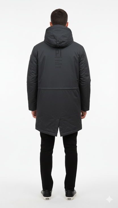Slate Gray Mid-Length Parka