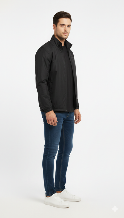 Sleek Black Harrington Jacket