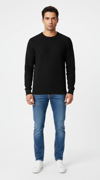 Plain Black Crewneck Sweatshirt