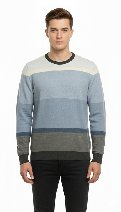 Men's Striped Crew Neck Sweater