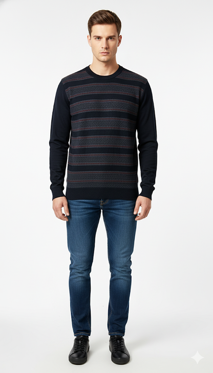 Men's Plain Black Crewneck Sweatshirt
