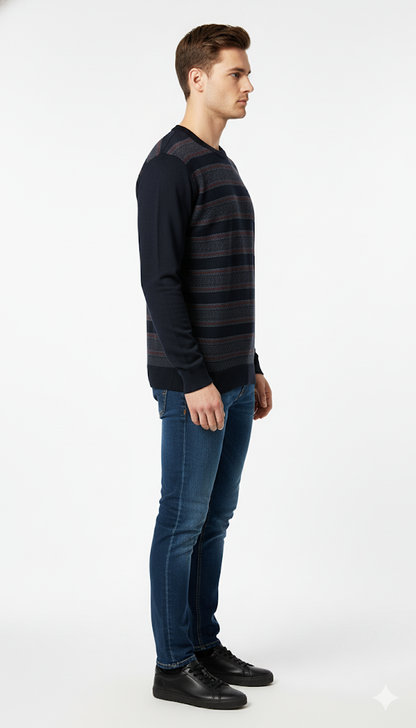 Men's Plain Black Crewneck Sweatshirt