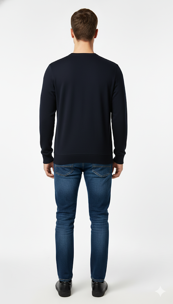 Men's Plain Black Crewneck Sweatshirt