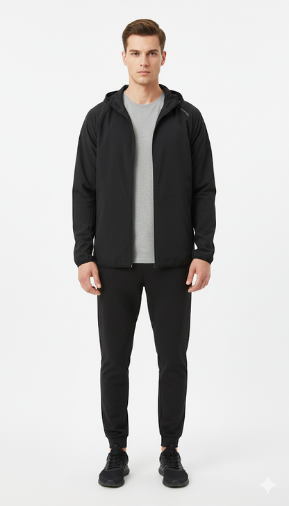 Black Minimalist Active Hoody
