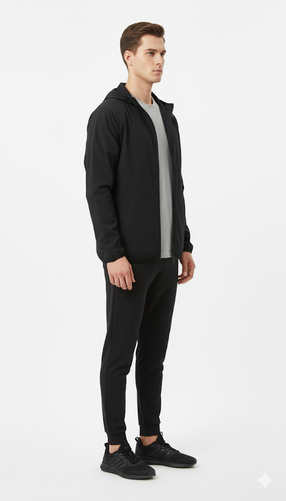 Black Minimalist Active Hoody