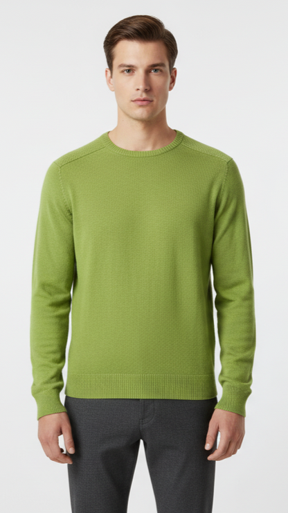 Men's Textured Knit Raglan Sweater - Apple Green