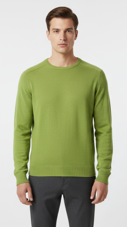 Men's Textured Knit Raglan Sweater - Apple Green