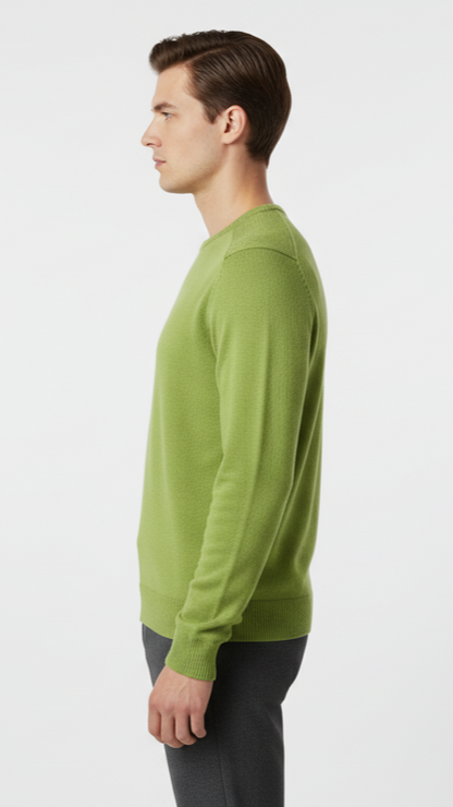 Men's Textured Knit Raglan Sweater - Apple Green