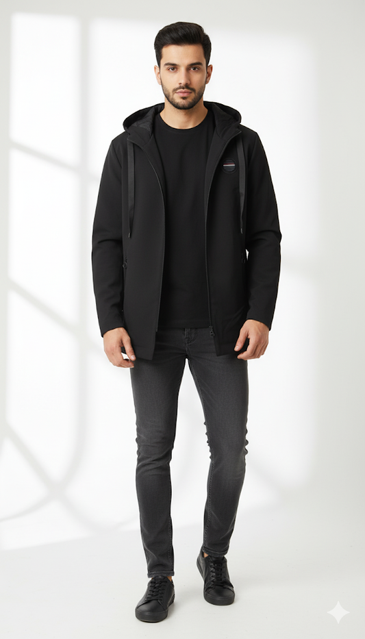 Minimalist Hooded Zip-Up Jacket