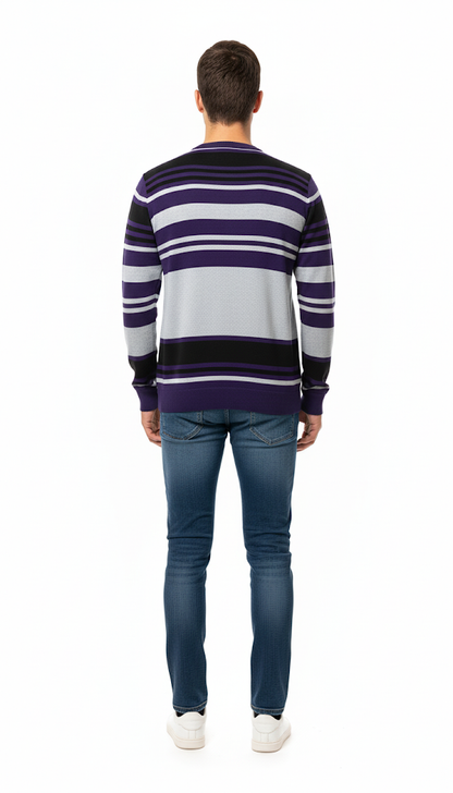 Bold Striped V-Neck Knit