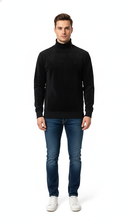 Classic Black Turtleneck Sweatshirt