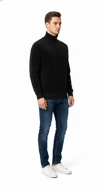 Classic Black Turtleneck Sweatshirt