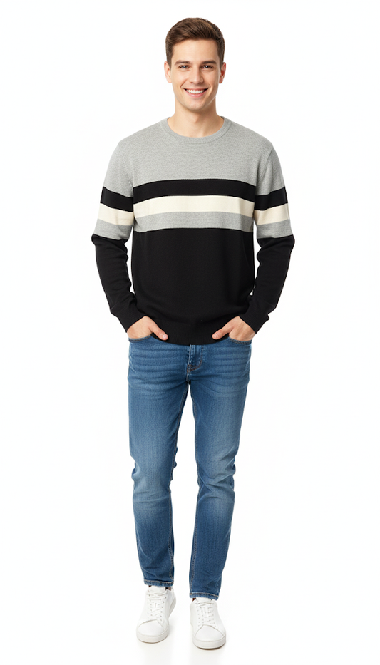 Retro Color Block Pullover