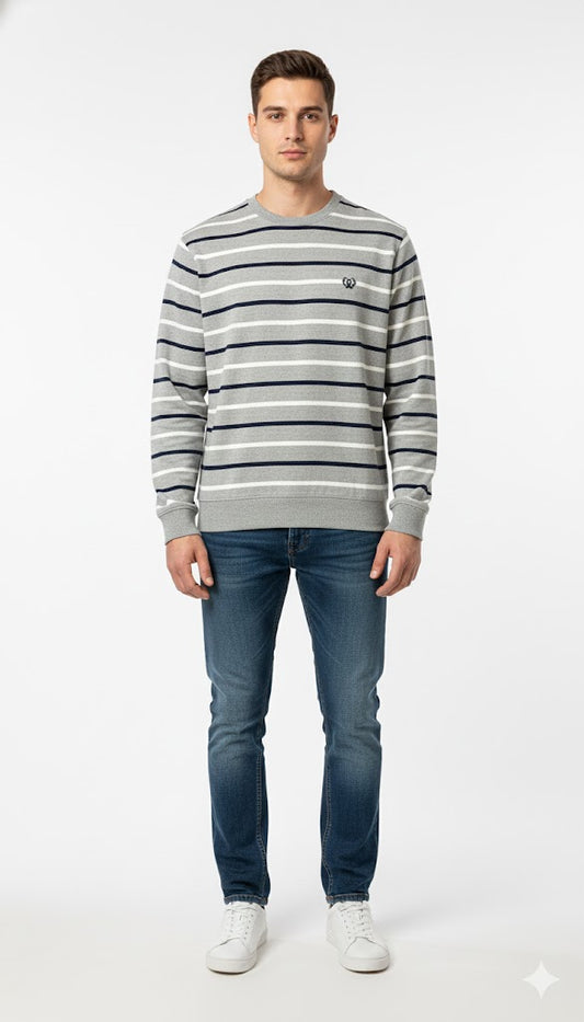 Men's Classic Striped Crewneck Pullover