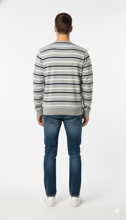 Men's Classic Striped Crewneck Pullover