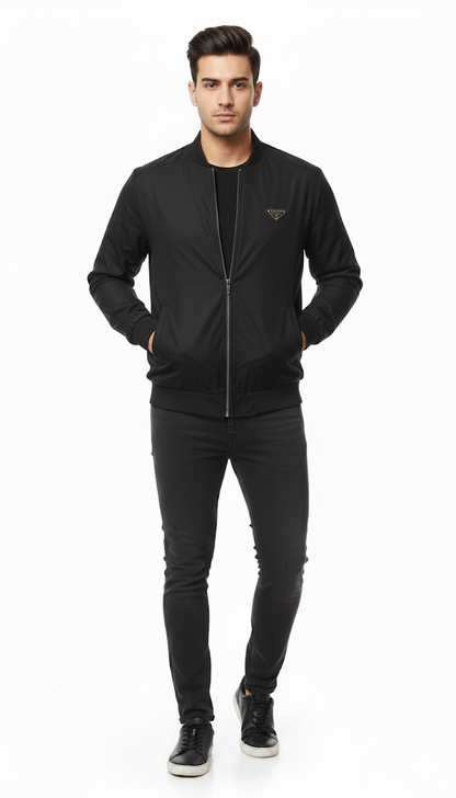 Black Bomber with Metal Badge