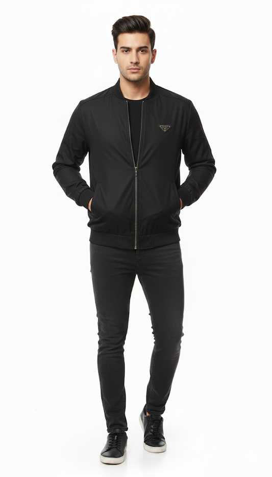 Black Bomber with Metal Badge