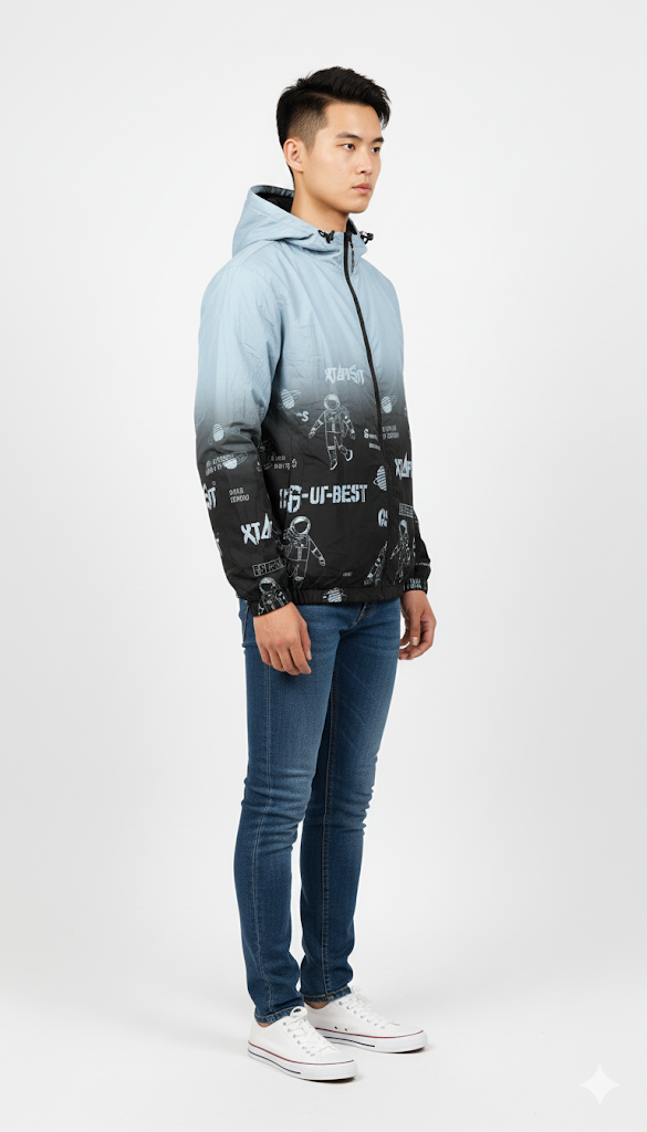 Graphic Space Gradient Windbreaker