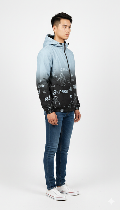 Graphic Space Gradient Windbreaker