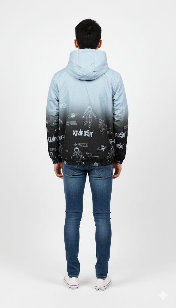 Graphic Space Gradient Windbreaker
