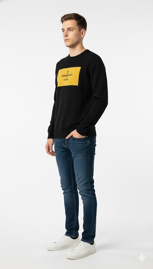 Modern Graphic Print Crewneck Sweatshirt