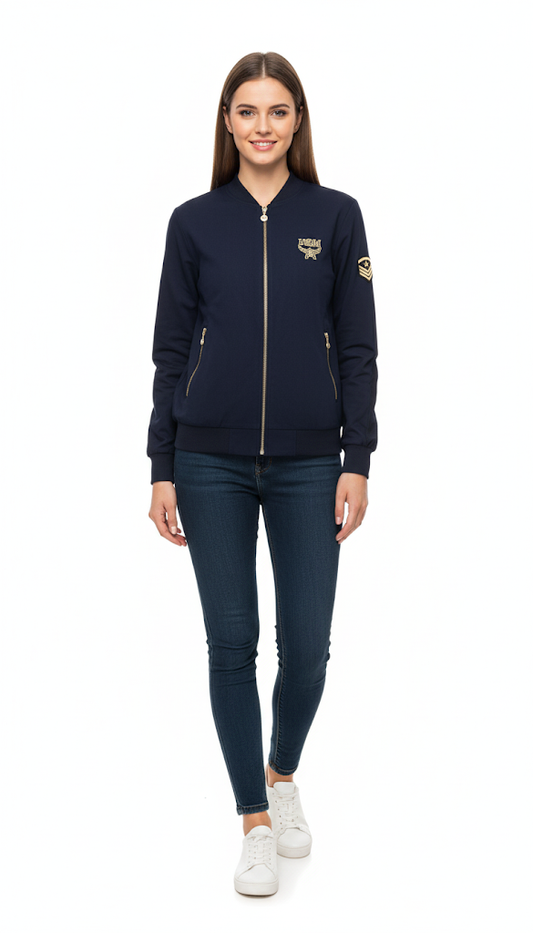 Women's Navy Badge Bomber