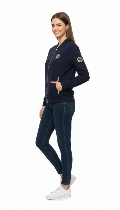Women's Navy Badge Bomber