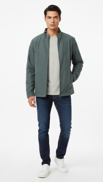 Slate Green Lightweight Harrington
