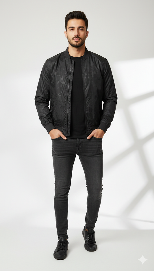 Tonal Camouflage Bomber Jacket
