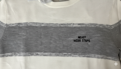 Men's Classic Rugby Stripe Polo Sweater - Grey & White