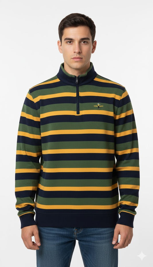 Men's Bold Stripe Quarter-Zip Pullover