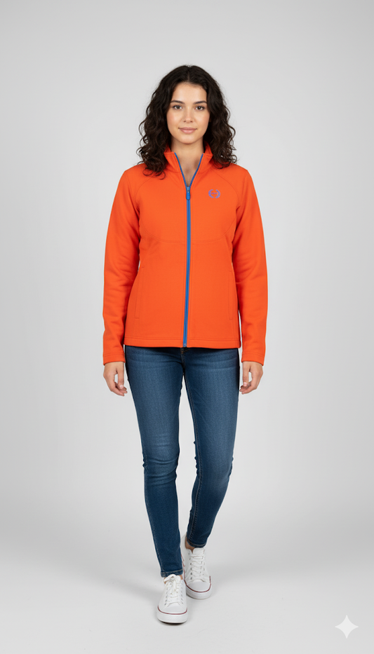 Women's Bright Orange Fleece Jacket