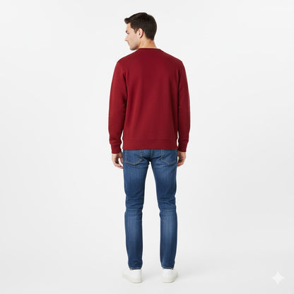 Dynamic Red & White Patterned Quarter-Zip Sweatshirt