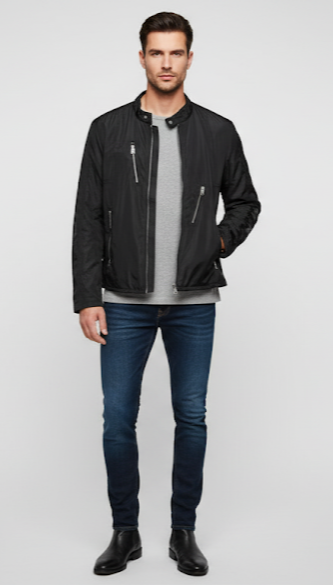 Black Multi-Zipper Moto Jacket
