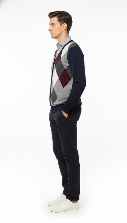 Men's Classic Argyle Cardigan