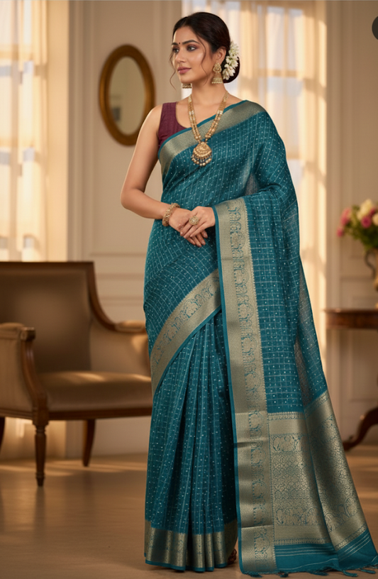 Elephant Border Silk Saree